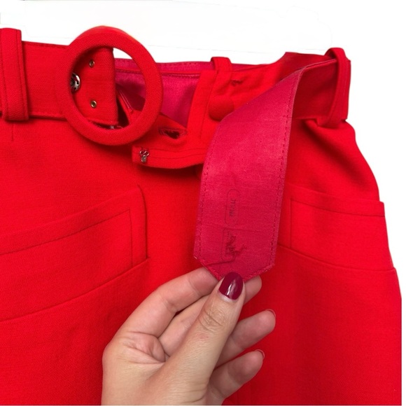 Vintage 60s 70s Skirt & Jacket Two Piece Set Sz XXS XS Red Wool Blend Retro Mod - Picture 9 of 12